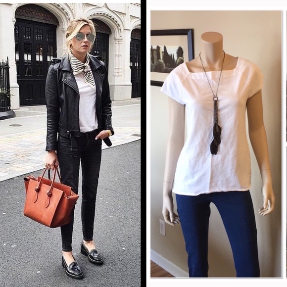 White House Black Market Tops - White House Black Market Square neck Tee